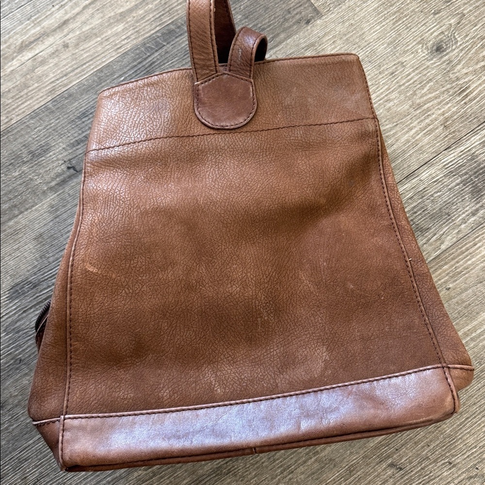 ELLINGTON Brown Suede & Leather Backpack tote - Picture 3 of 7